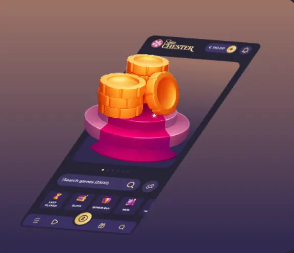 De app van Spinchester Casino op een telefoon
